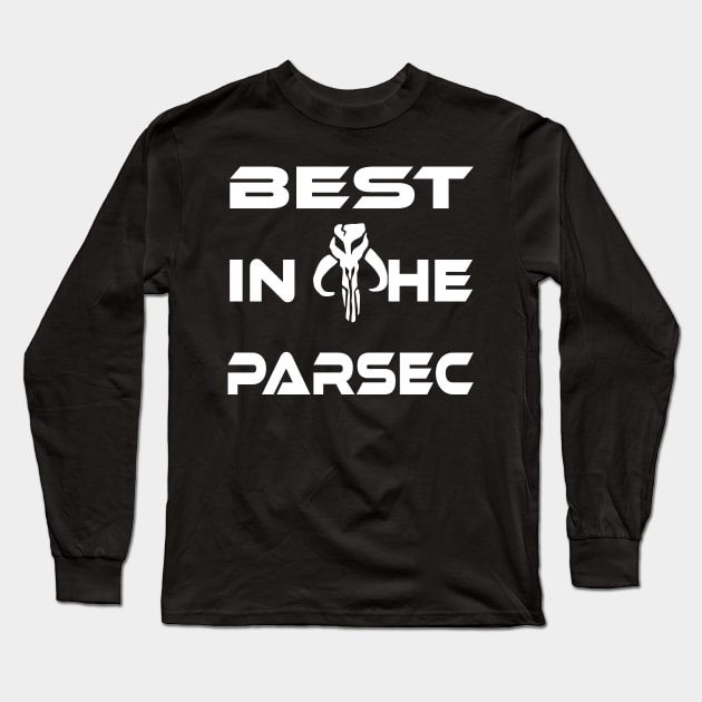 "BEST IN THE PARSEC" WHITE logo Long Sleeve T-Shirt by TSOL Games